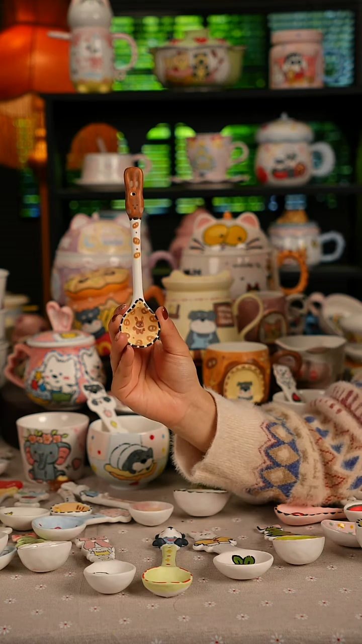 陶瓷无盖款景德镇高温釉下彩纯手绘创意瓷