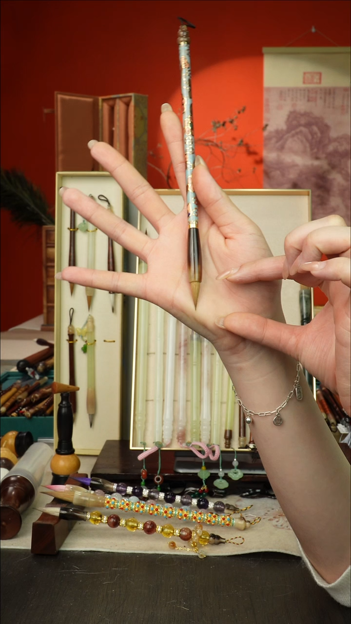 290号闪孤品高货毛笔链接 清水试笔 蘸墨不退