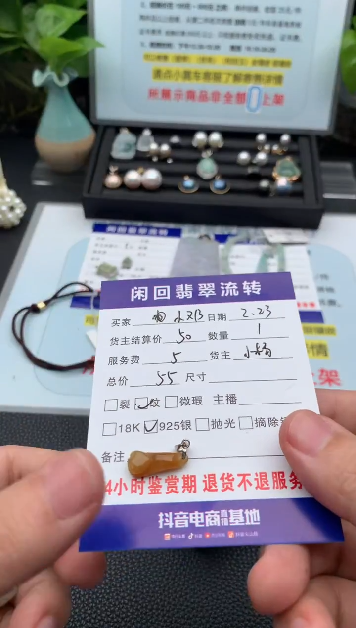 【闪购商品】翡翠颈饰银S925镶嵌吊坠