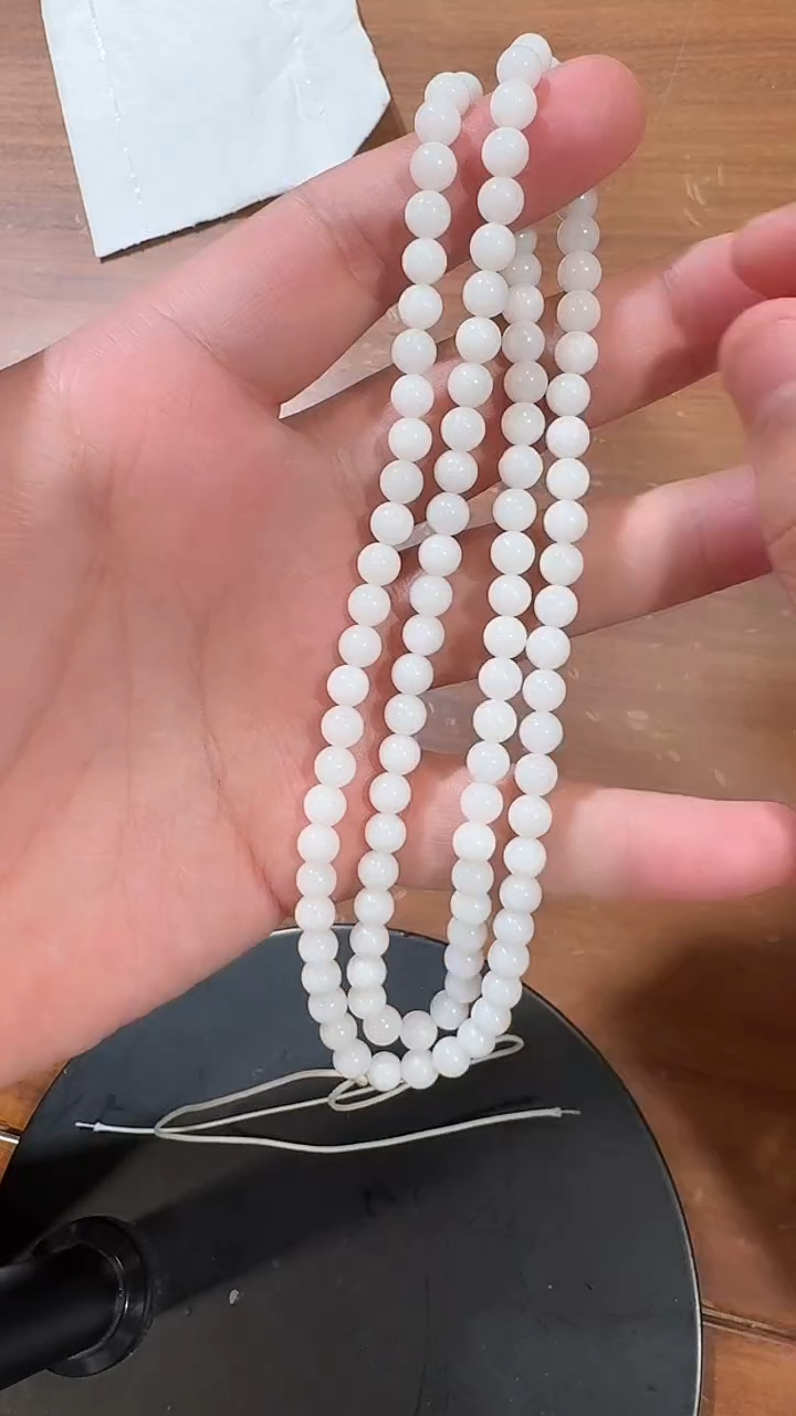 【闪购商品】和田玉珠链未镶嵌1353 108*6mm 白玉链子