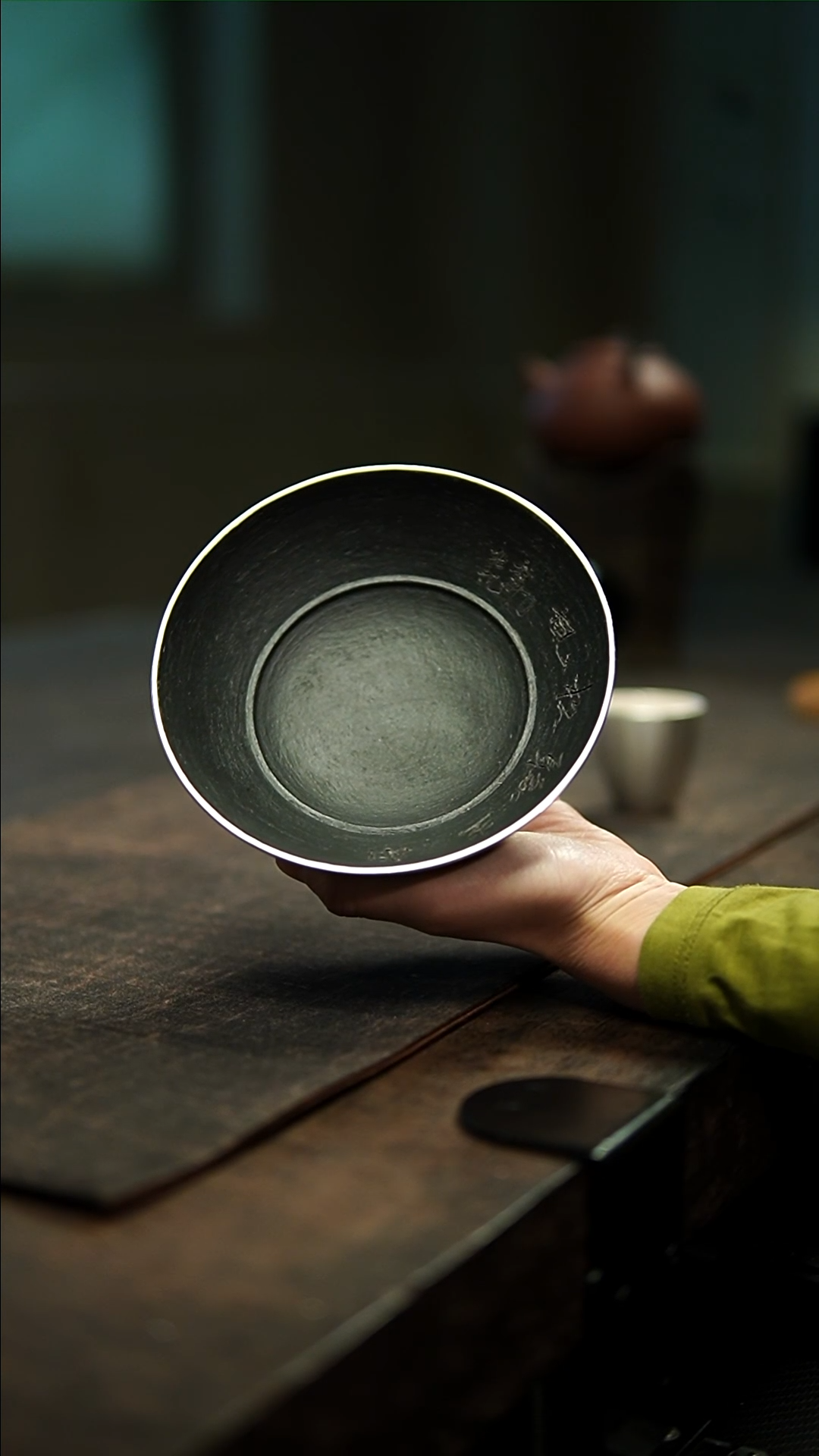 【闪购商品】松风陶泥黑化妆土包银壶承