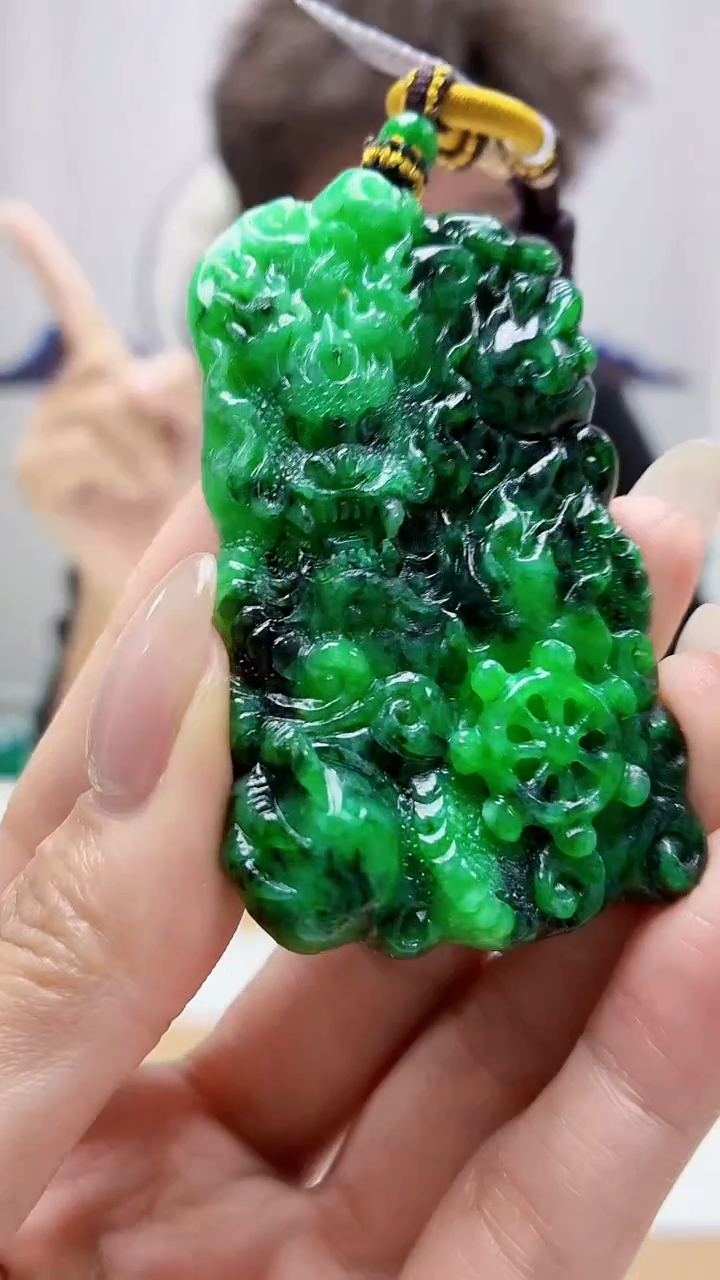 未镶嵌定制翡翠4688MM-毛货挂件166