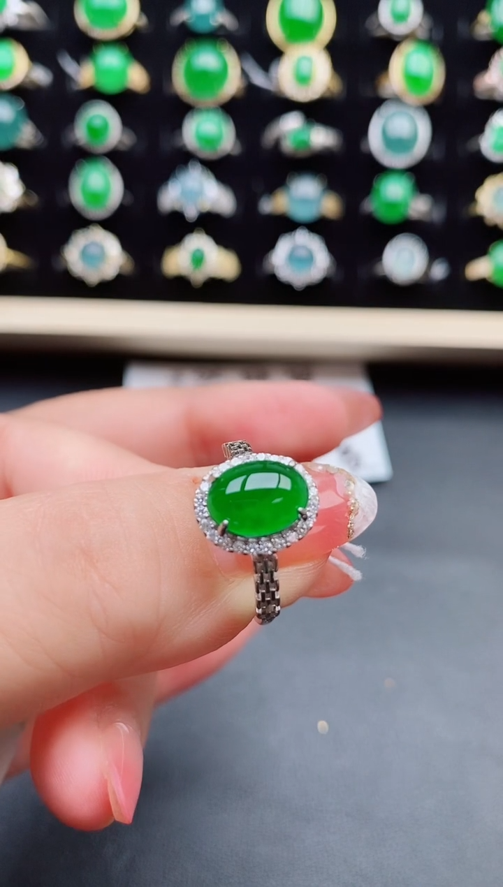 【闪购商品】翡翠戒指银S925镶嵌508580