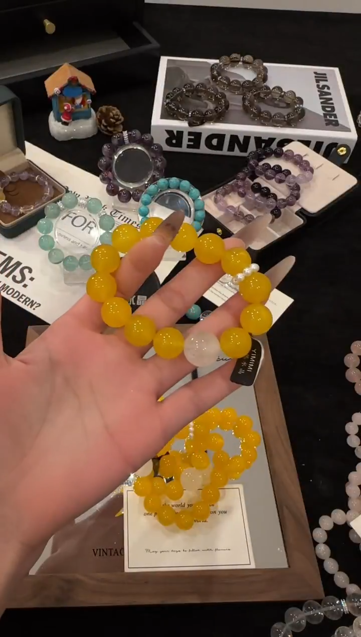 未镶嵌手链水晶黄玛瑙x3502