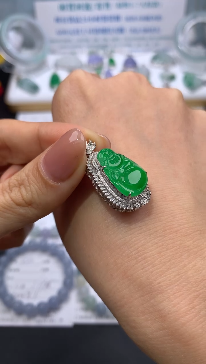 【闪购商品】定制翡翠18K金镶嵌模式推广期24小时鉴赏期