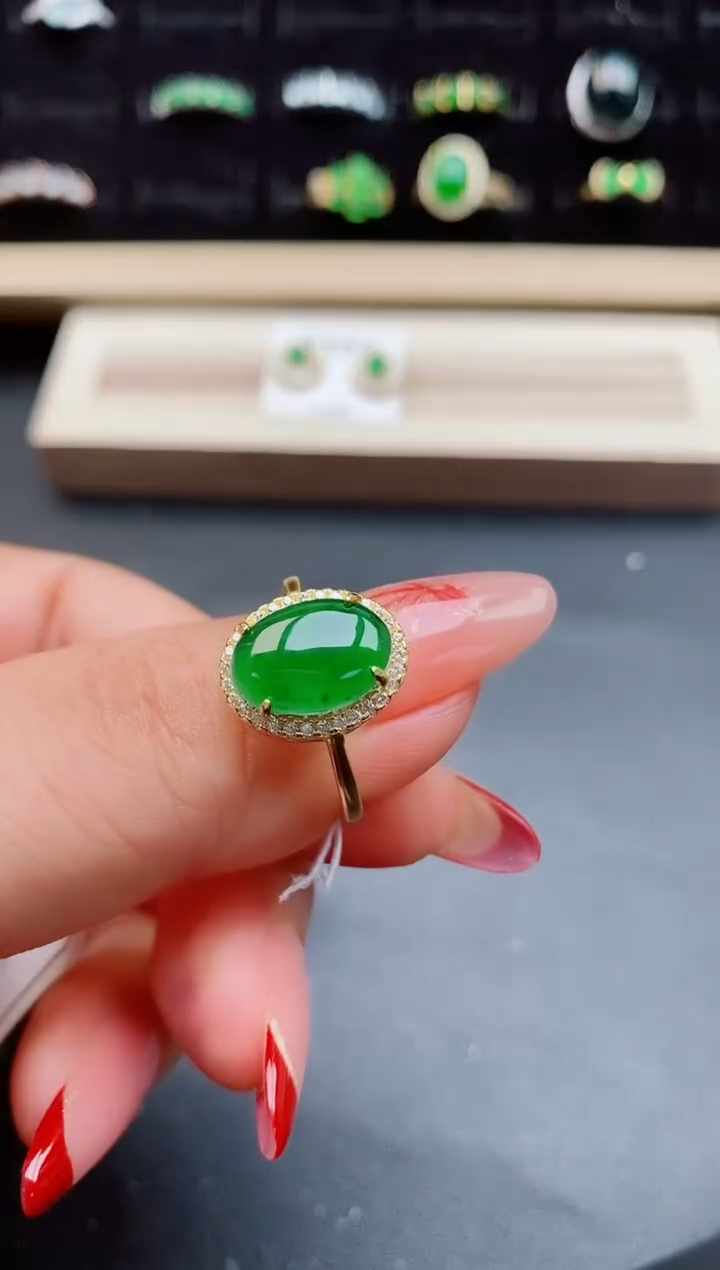 【闪购商品】翡翠戒指银S925镶嵌508050