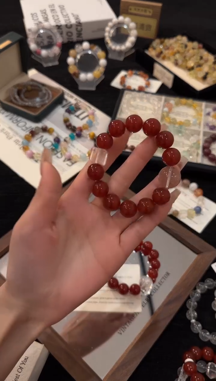 未镶嵌手链水晶红玛瑙x3290
