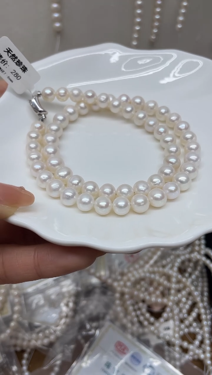 项链未镶嵌淡水珍珠淡水珍珠项链 7-8mm