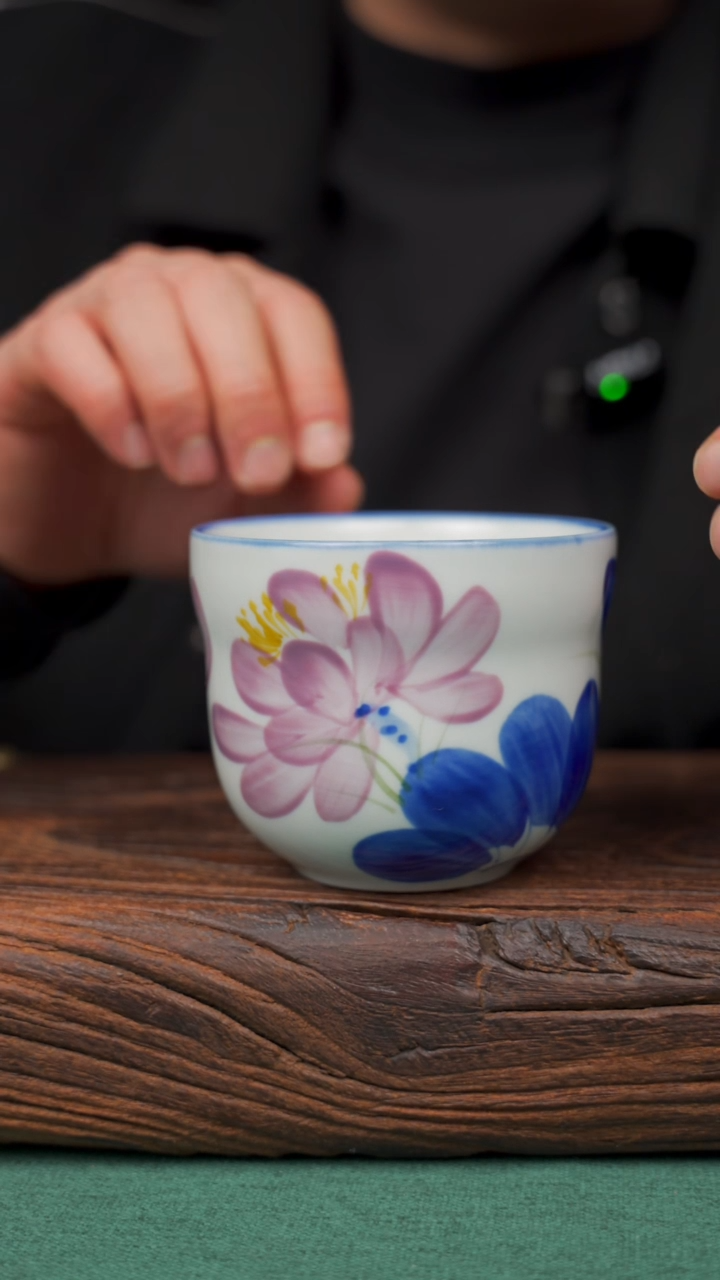 【闪购商品】瓷片42寻一缕瓷香杯釉下手工手绘瓷器