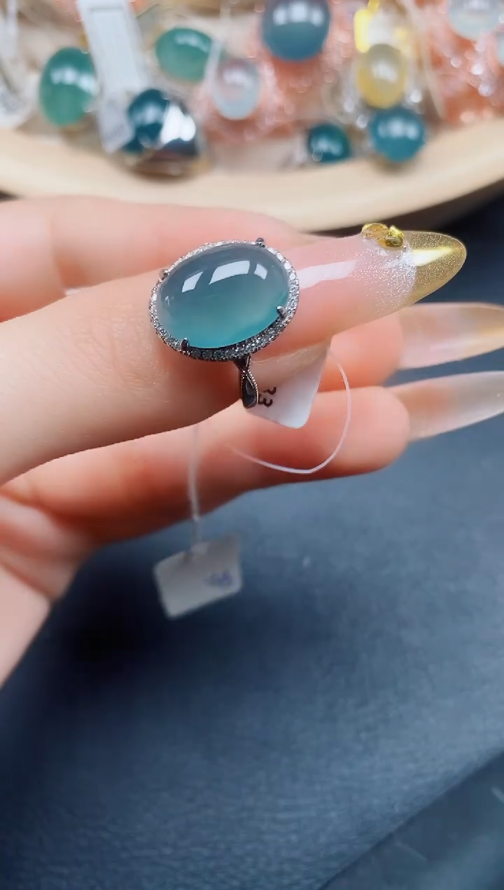 【闪购商品】翡翠戒指银S925镶嵌翡翠