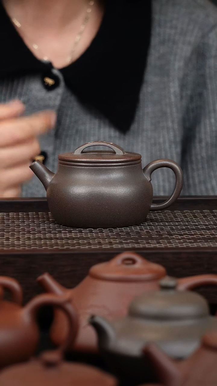 【闪购商品】紫砂茶壶微瑕柴烧折肩汉瓦