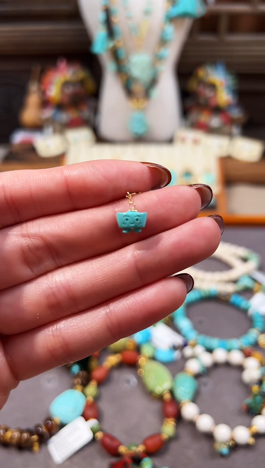 18K金镶嵌绿松石提溜小元宝