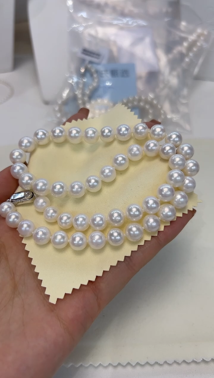 淡水珍珠银S925镶嵌颈饰8.5-9.5mm