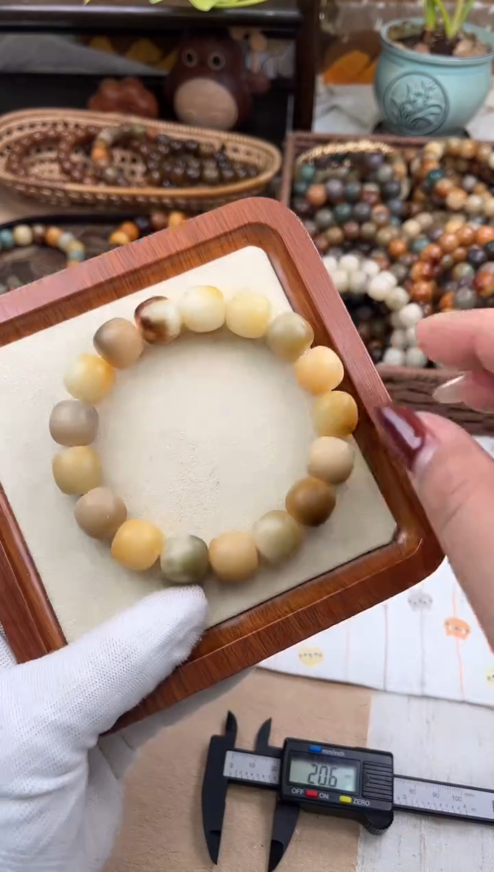 手串菩提根/象牙果a254卡15 干磨瑕疵泡泡糖