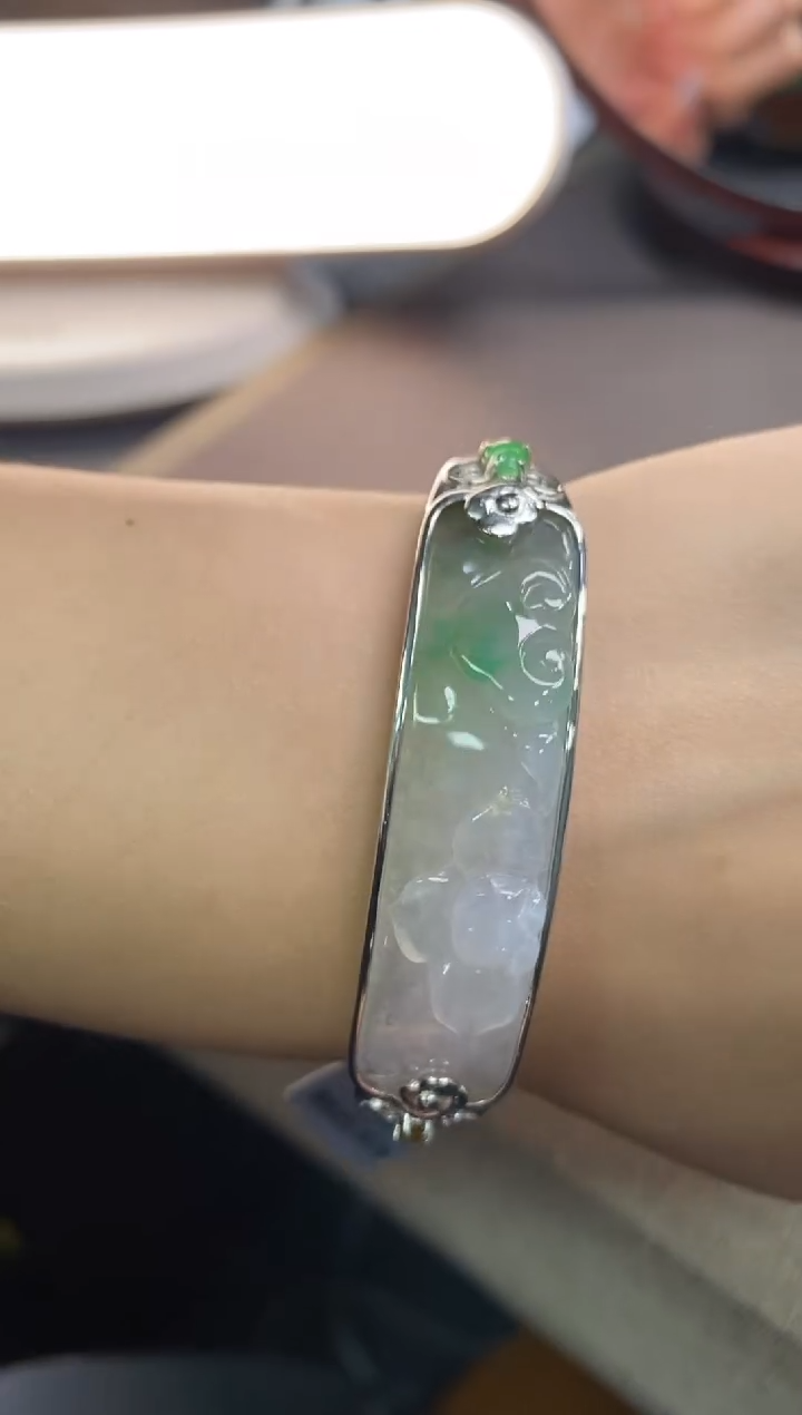 翡翠银S925镶嵌颈饰净货13194
