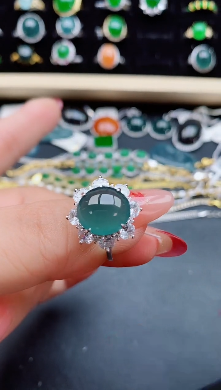 【闪购商品】翡翠戒指银S925镶嵌1321321