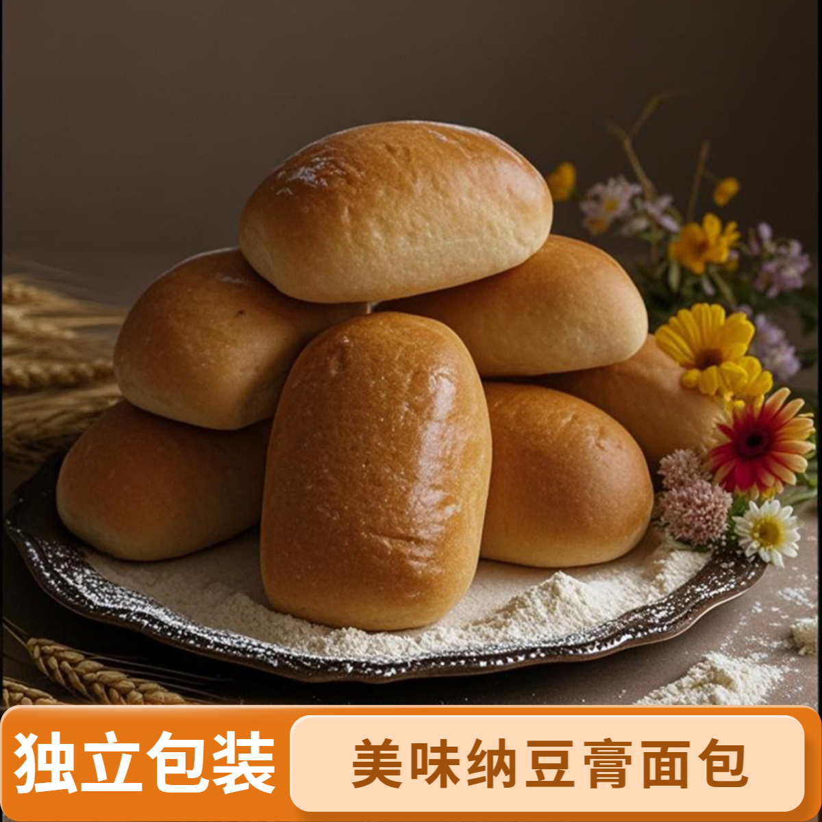 洪蓬纳豆膏营养面包经典小馒头面包即食早餐糕点下午茶零食500g