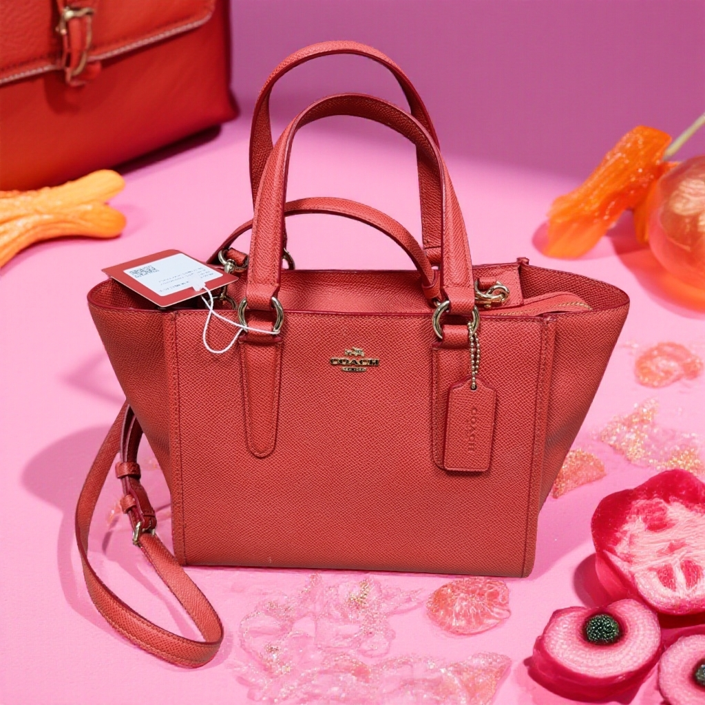 95新 COACH/蔻驰  橘红色手提单肩包 1889 6257 