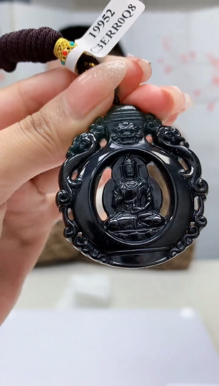 【闪购商品】定制翡翠未镶嵌4812MM-毛货挂件124