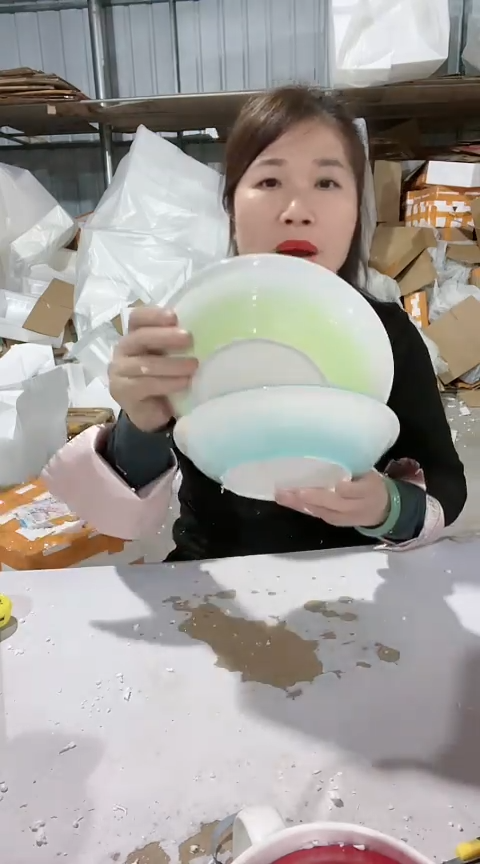 【闪购商品】瑕疵蓝+绿盘子两个