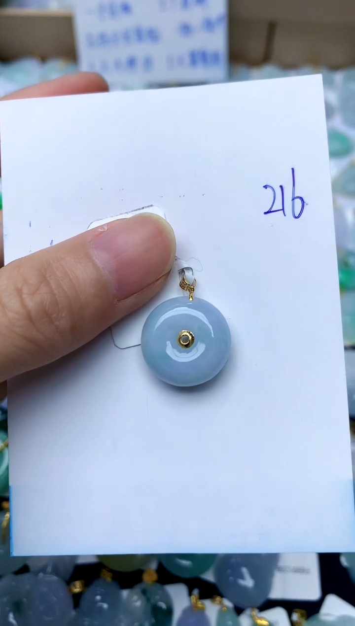 【闪购商品】翡翠颈饰18K金镶嵌216天然A货翡翠