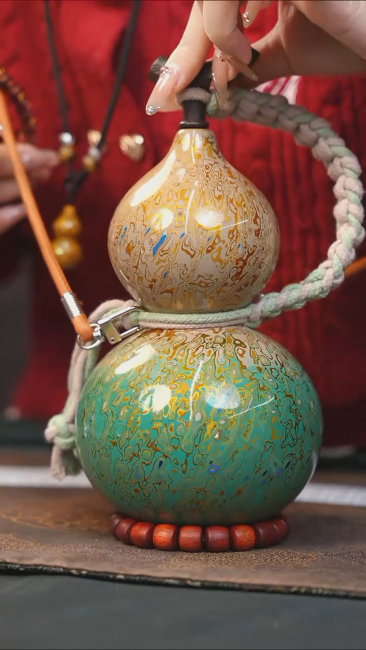 【闪购商品】WJ261漆艺酒葫芦不包手串及旋转底座