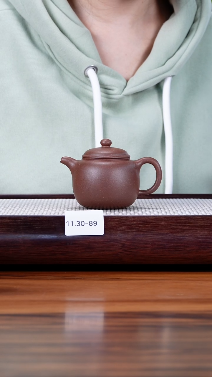 茶壶紫砂11.30-89 深井紫泥 匏尊160