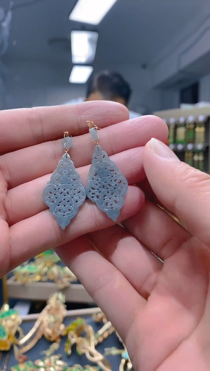 【闪购商品】翡翠耳饰合金0475翡翠耳钩