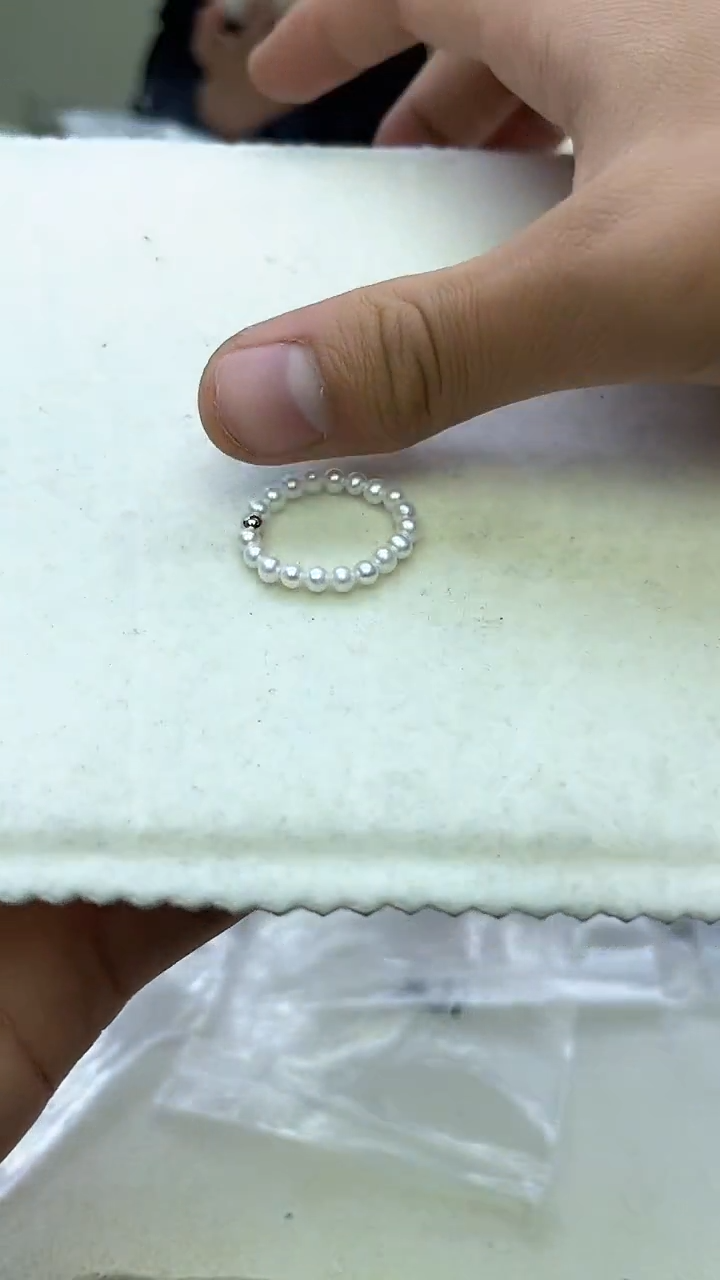 未镶嵌戒指淡水珍珠白色系小米戒指