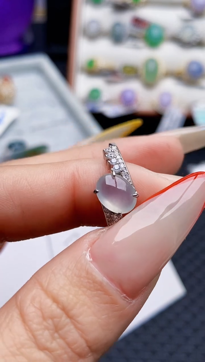 银S925镶嵌戒指翡翠6937