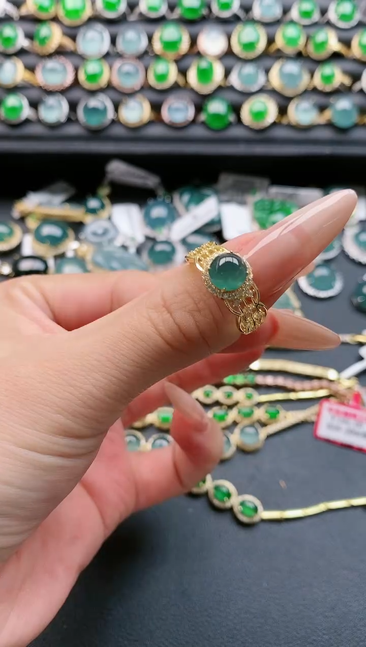 【闪购商品】翡翠戒指银S925镶嵌111111