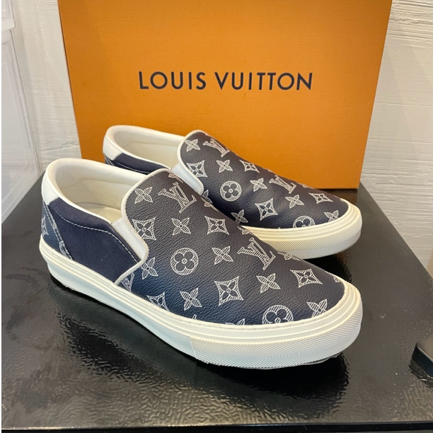 99新 LouisVuitton/路易威登 蓝色老花满印一脚蹬鞋 40.5码
