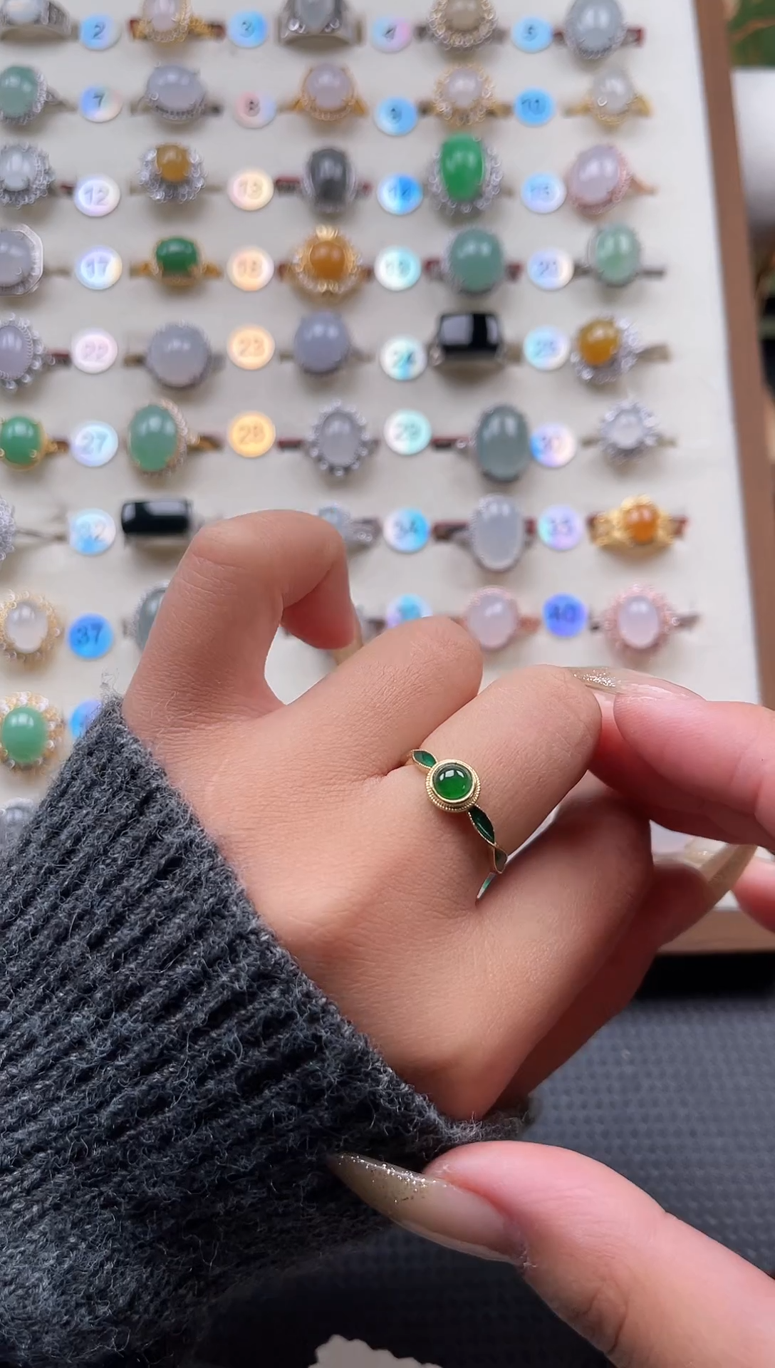 【闪购商品】翡翠戒指银S925镶嵌天然A货翡翠戒指