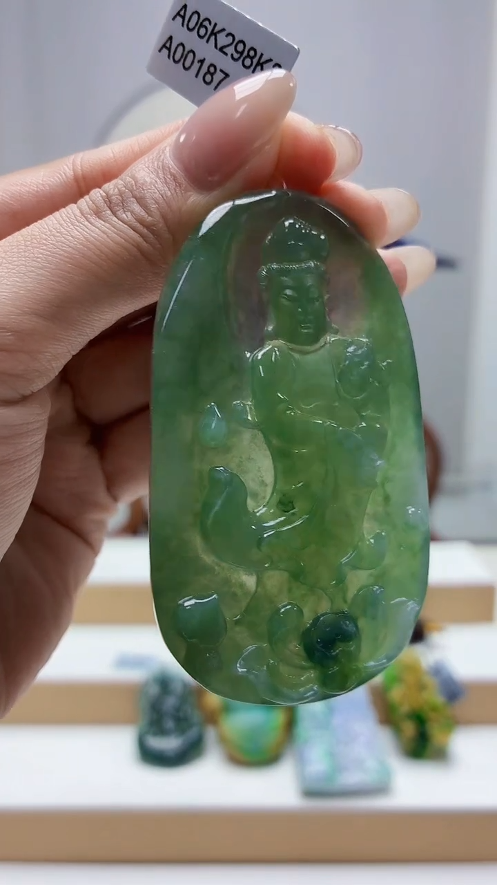 未镶嵌定制翡翠4688MM-毛货挂件171