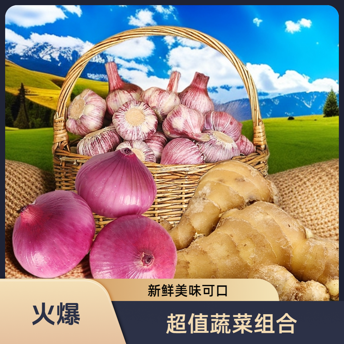 搭配组合 产地直发山东特产生姜 大蒜洋葱蔬菜组合套装3斤5斤