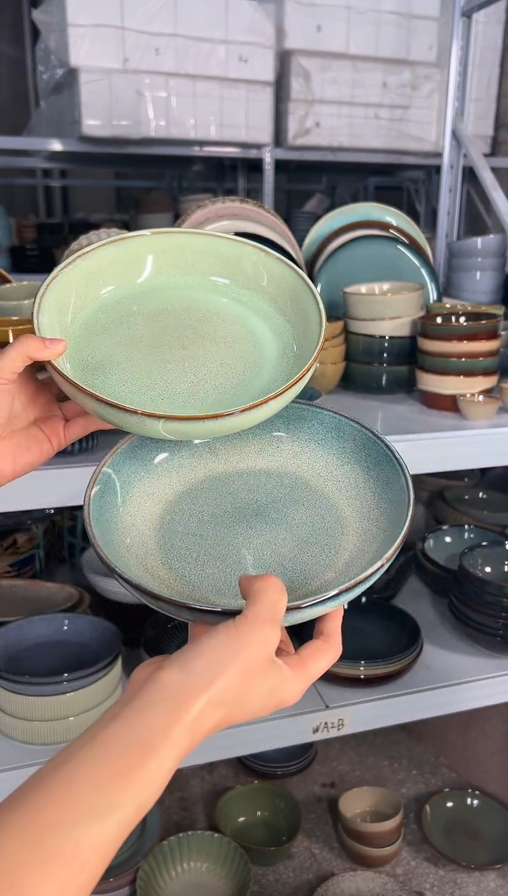 陶瓷外贸尾货瑕疵满20包邮X2 深盘组合