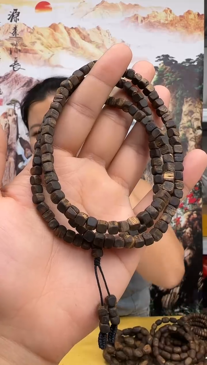 沉香手串沉水白奇虫漏不规整方珠多圈卡5/6多样性发一条