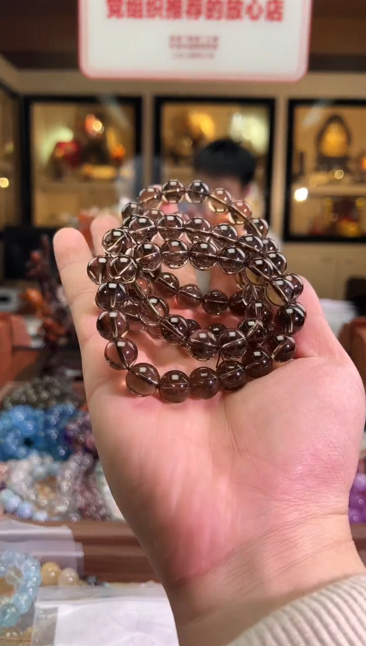 未镶嵌手链水晶12mm+茶水晶（多样性发一）
