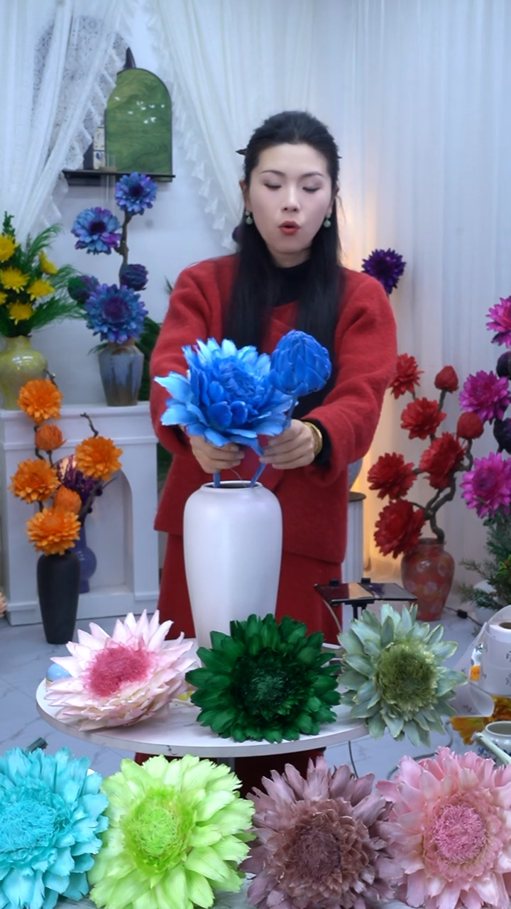 永生洋蓟蓝色2头【叶片有伤】8908