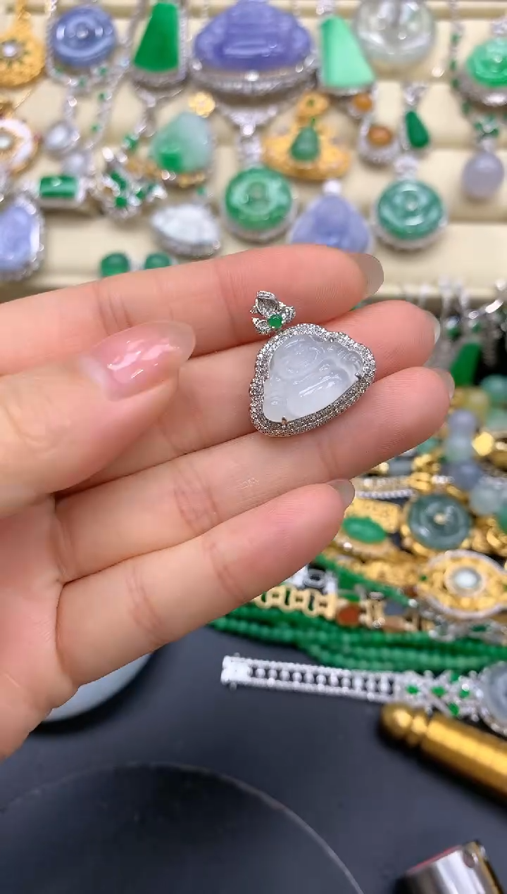 【闪购商品】翡翠颈饰18K金镶嵌108-中国好珍宝