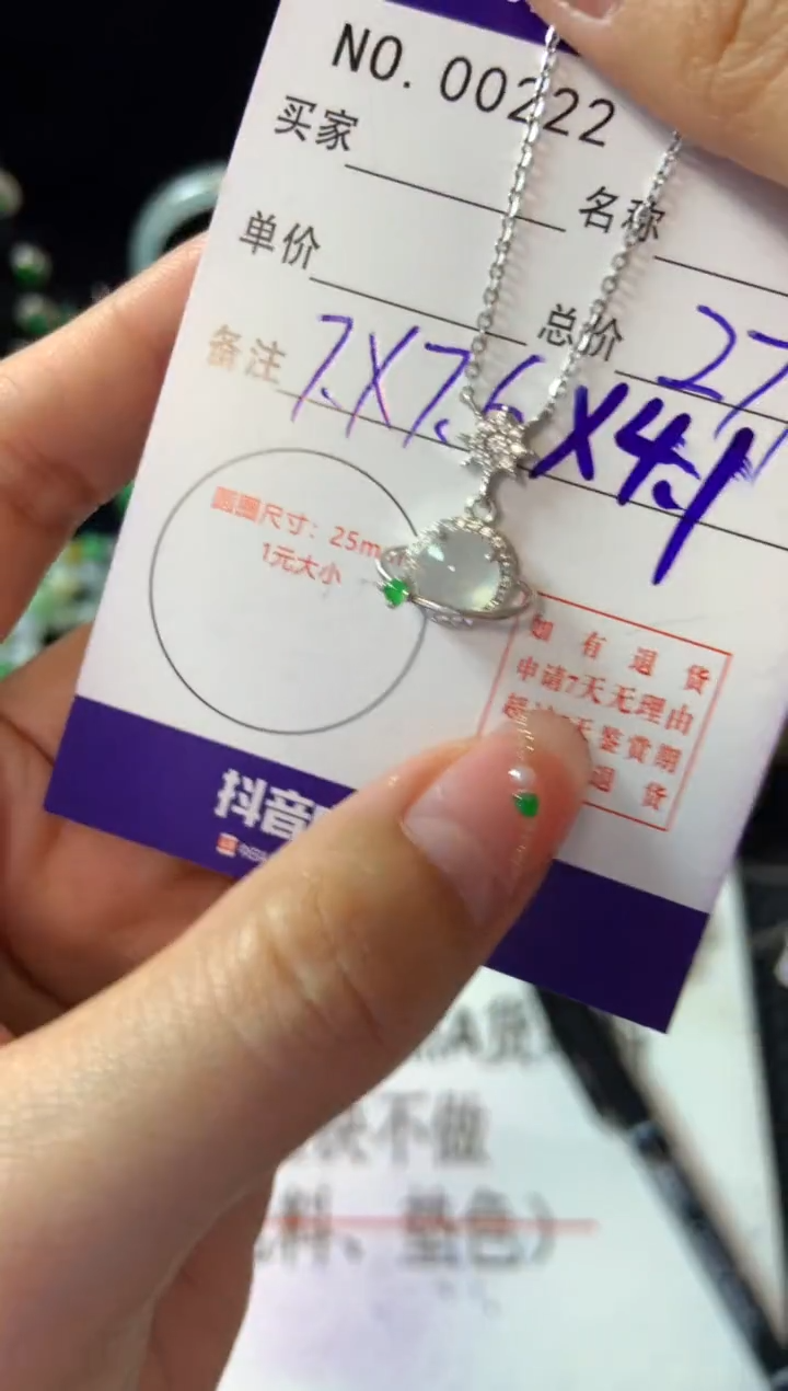 【闪购商品】翡翠颈饰银S925镶嵌翡翠