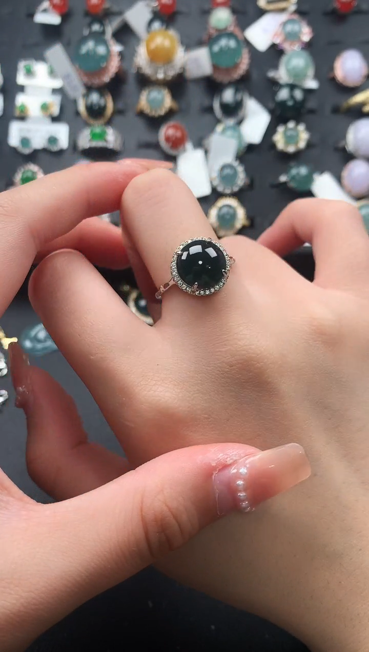 【闪购商品】翡翠戒指银S925镶嵌52141241