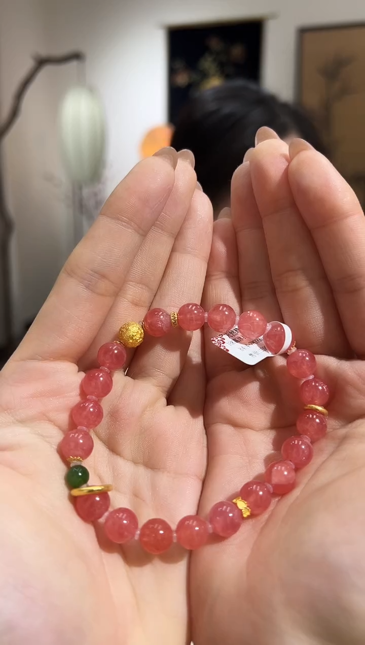 【闪购商品】菱锰矿（红纹石）手串未镶嵌XL2266高冰红纹石8+