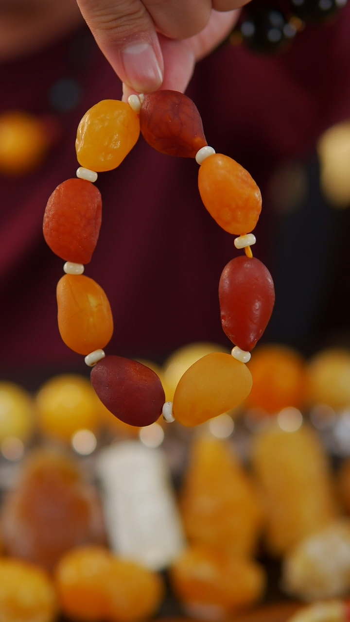 【闪购商品】蜜蜡手串未镶嵌海漂籽原石手串38.36