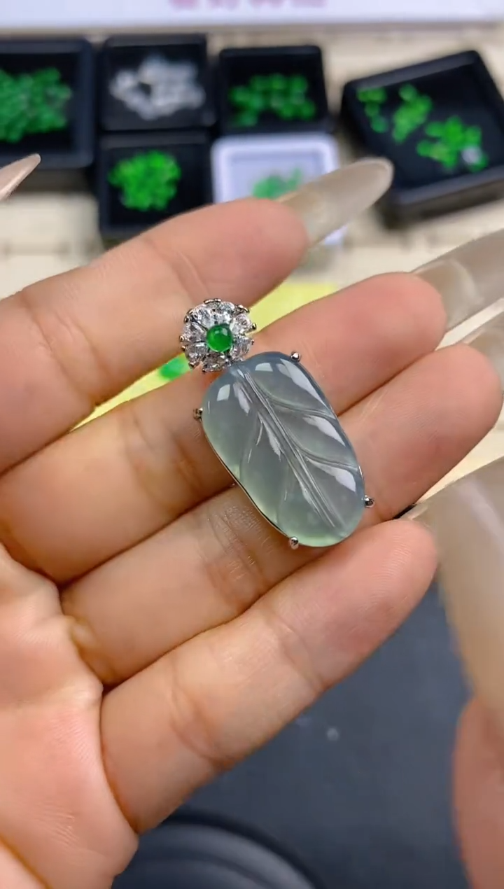 翡翠裸石天然翡翠蛋面14