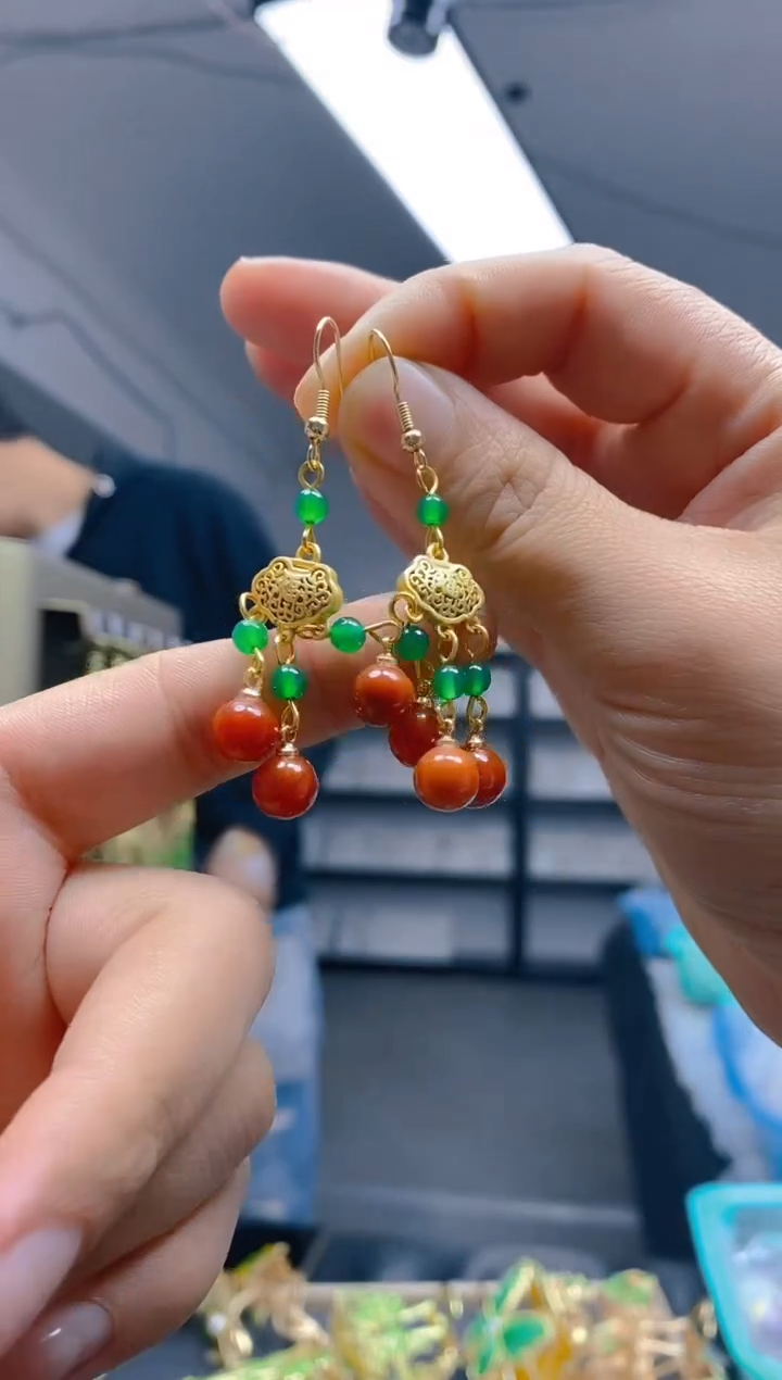 【闪购商品】翡翠耳饰合金0417翡翠耳钩