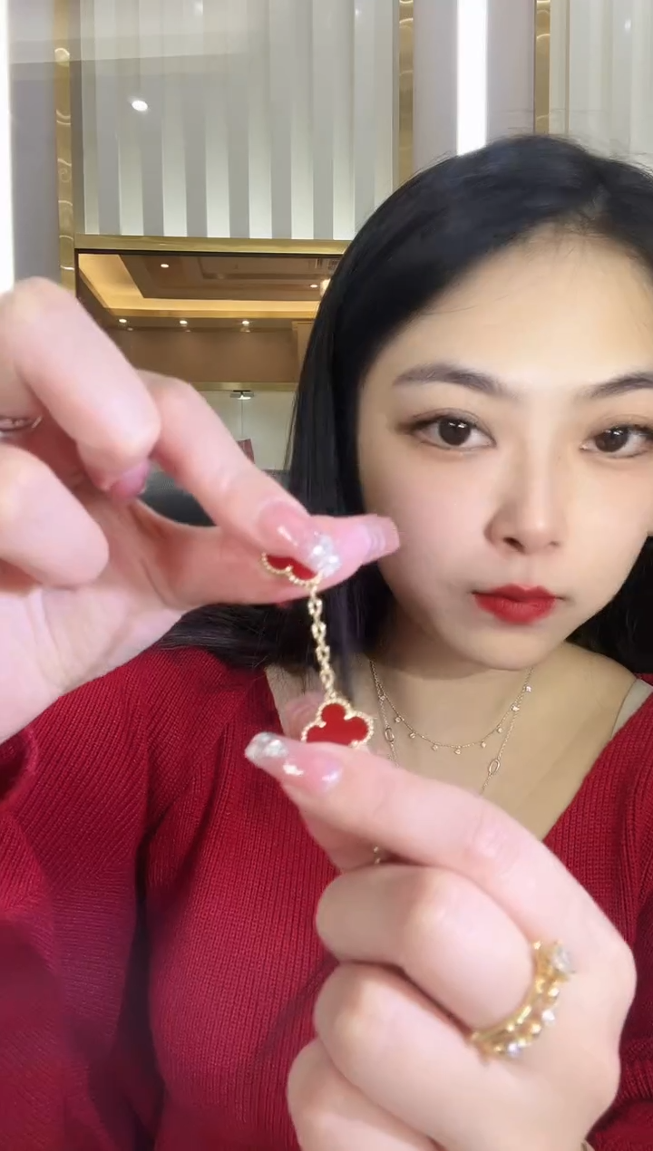 【闪购商品】玛瑙/玉髓手链18K金镶嵌红五花手链yz