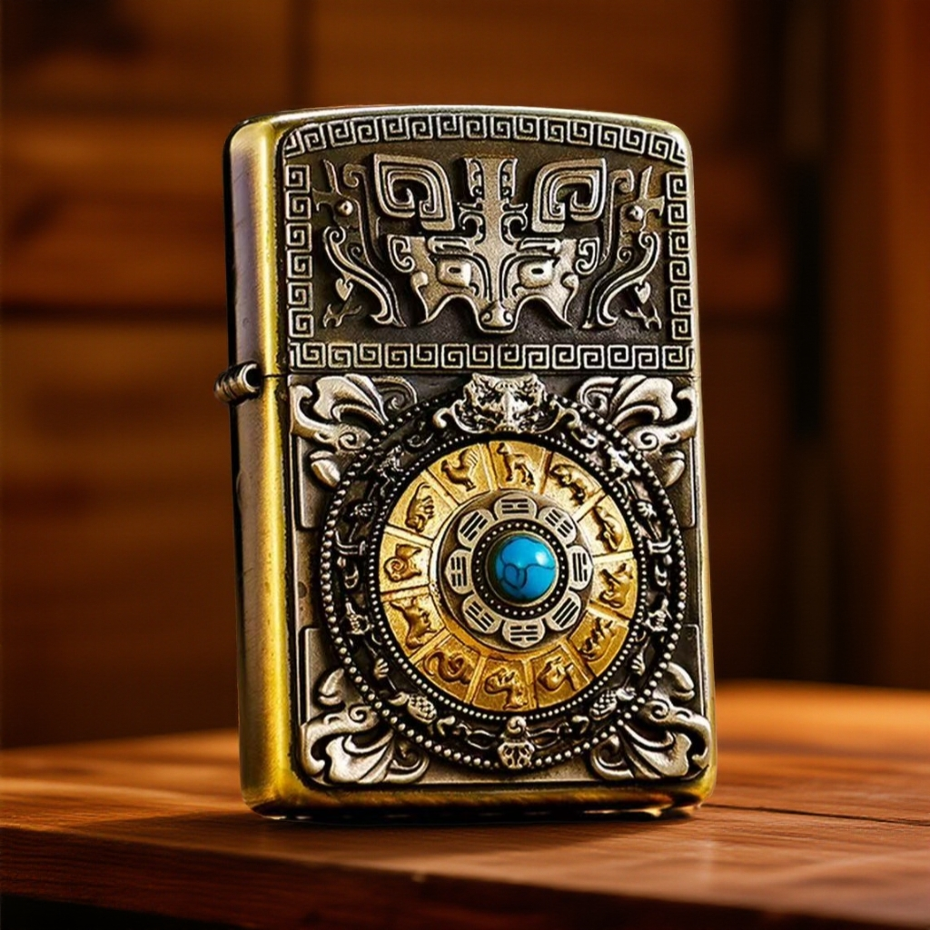 古银十二生肖八宝罗盘煤.油机（配官方礼盒保卡）