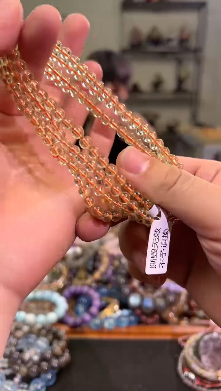 【闪购商品】黄晶手链未镶嵌5.6+mm黄水晶多圈（多样性发其一）