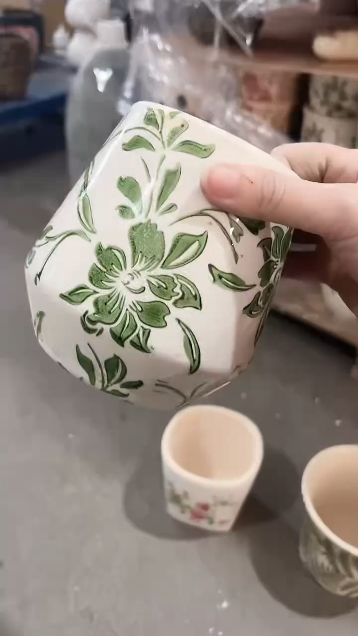 【闪购商品】陶瓷花盆高13.5cm内口8.5cm